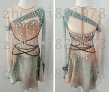 Ice Figure Skating Dress Figure Skating Dress For Competition green dyeing