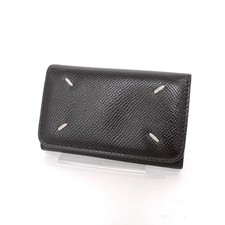 Maison Margiela Key Case Black Leather Solid Mens Japan Used