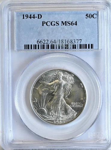 1944-D 50C Walking Liberty Half Dollar PCGS Graded MS64 Silver Coin #6622