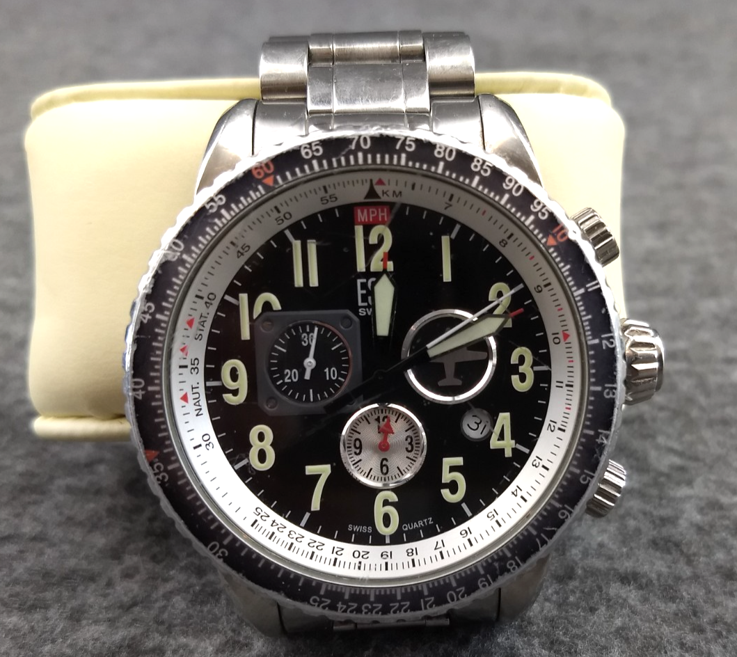ESQ Watch Movado Pilot ES 021145482 Stainless Swiss Quartz