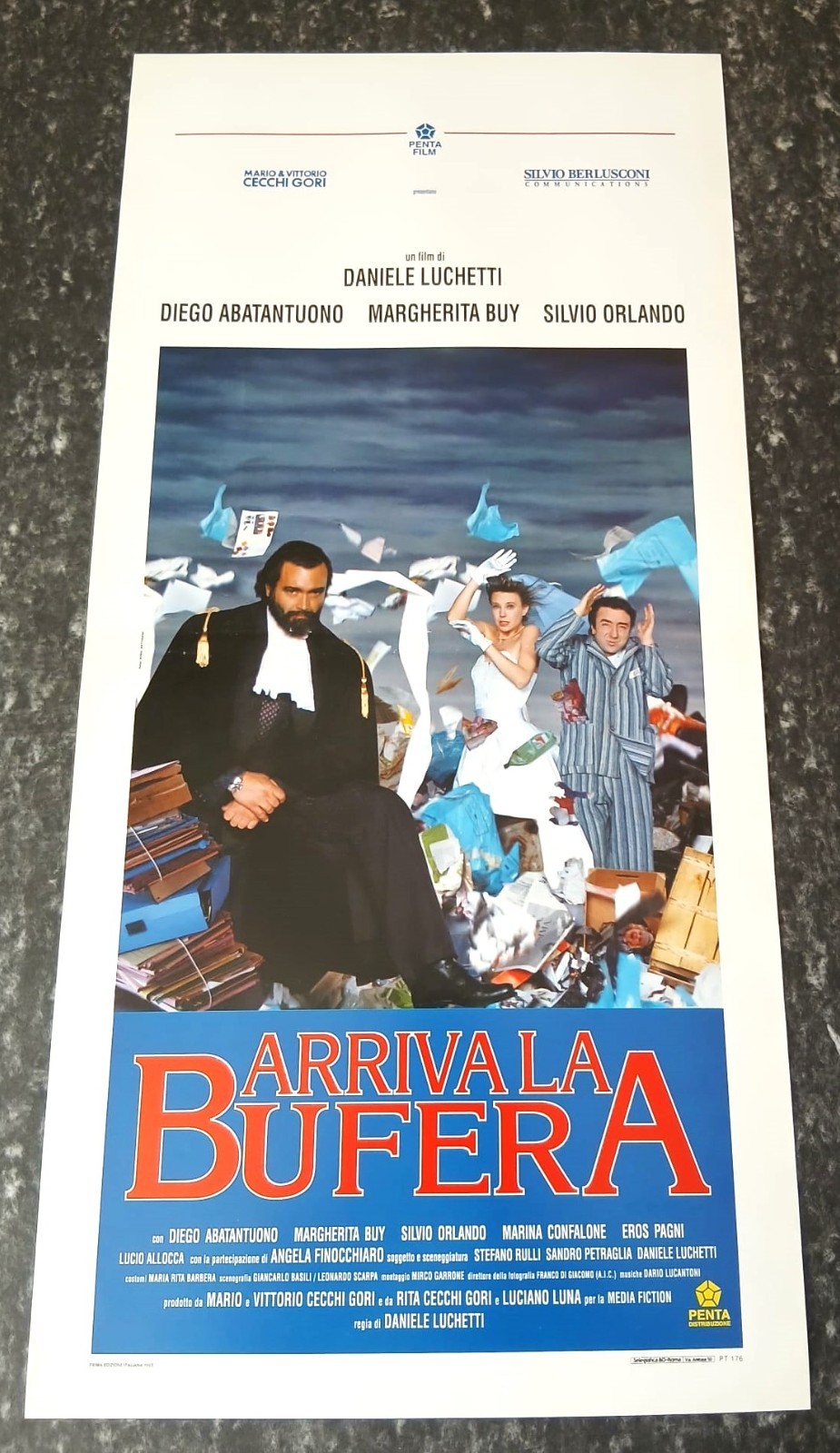 Locandina originale film Arriva la bufera (1992) - Regia di Daniele Luchetti