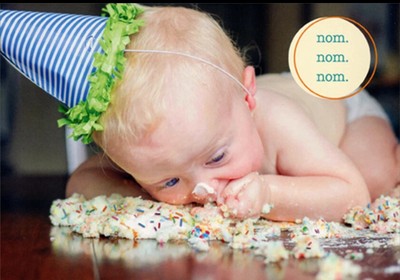 Portal Nom Nom Nom Baby Funny / Humorous Birthday Card