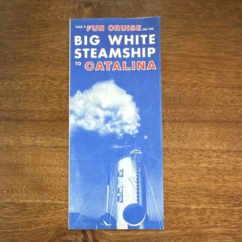 Catalina Island, California White Steam Ship 1960 Map And Schedule ￼