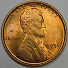 1934-P Lincoln Wheat Cent- Uncirculated RD (Lot#2)