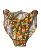 Vintage high waisted women’s swimsuit Floral bottoms medium 11/12 Made In USA