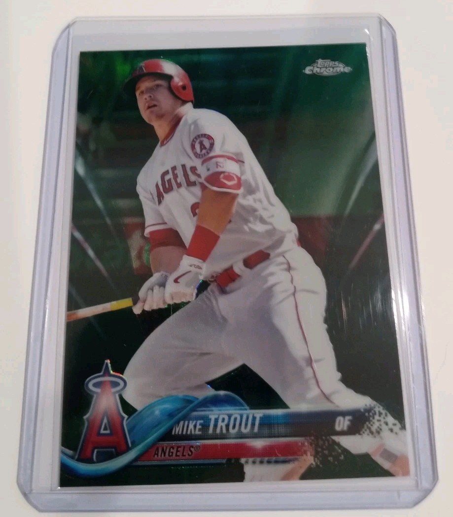 2018 Topps Chrome Mike Trout #100 - GREEN REFRACTOR - #'d 78/99 !!