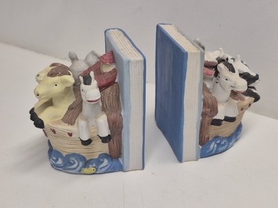 Noahs Ark Book Ends Childs Room Nursery Library Baby Shower Gift  Daycare