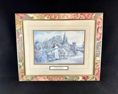 Vintage Bilderrahmen Blumen handbemalt rosa bunt krautig Bordüre Druck