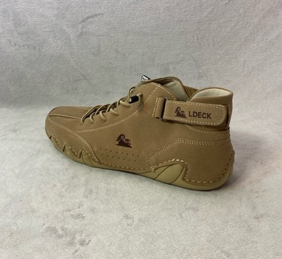 L Deck Outdoor Hiking Chukka Boot Beige Suede Lace Up Shoe Size 40 M7-7.5 W9-9.5