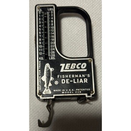 Zebco Fishermans De-Liar Model 228 VTG Fishing Scale Measuring Tape 28lb 12kg