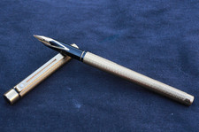 Sheaffer Targa Fountain Pen Model 1009s Gold Plated Barleycorn Slimline 14K Nib