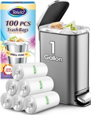 Teivio 1 Gallon 100 Counts Mini Strong Trash 1 Count Pack of 120 , Clear