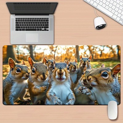 1pc XXL Gaming Desk Mat Compatible for PC/Laptop - Cute Squirrel Diatomite & N