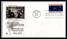 US FDC # 1233 5c Emancipation Proclamation ArtCraft   1963, 9h208