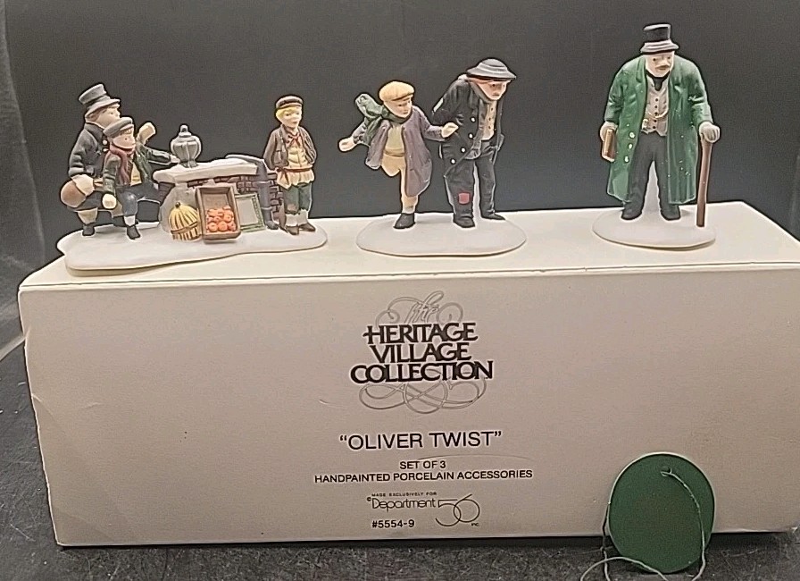 Dept 56 Oliver Twist Heritage Village Set Of 3 Porcelain Figurines