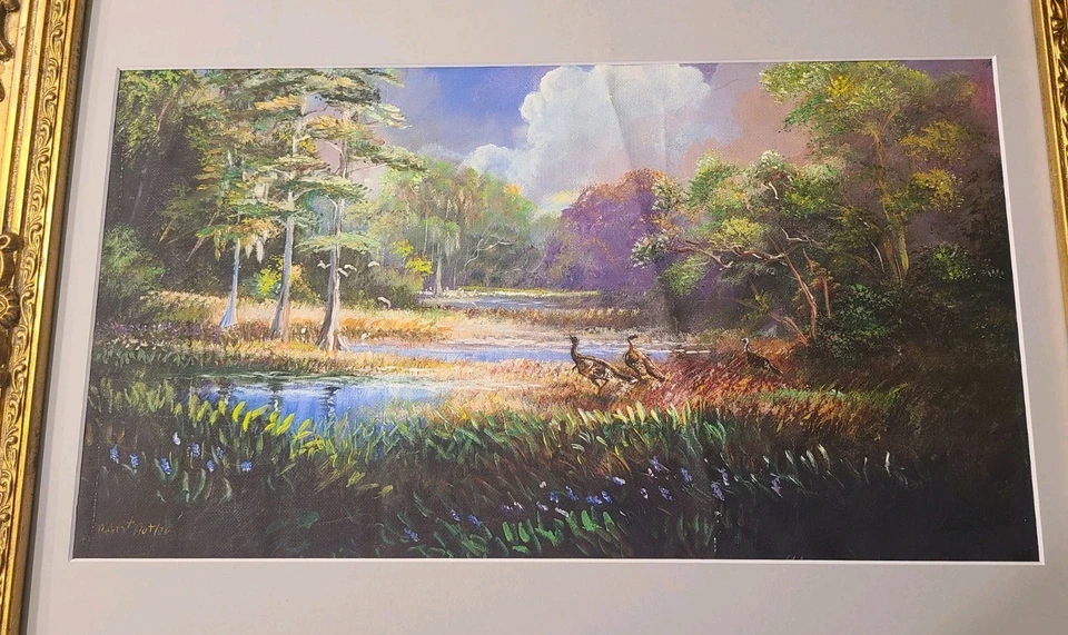 Giclee de lona Florida Turkey Marshscape 9,75" × 17,75" de Robert Butler (dañado) Foto 2 de 4