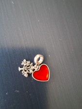 Charm für Pandoraarmband 925 Silber Herz und Lebensbaum mit Innenschrift