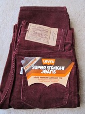 Vintage Levi's Super Straight Cord Jeans Student waist 25 Deadstock