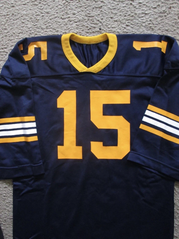 True Vintage 70s Blue and Gold Russell #15 Football Jersey Blue USA Mens Medium - Image 2 of 4
