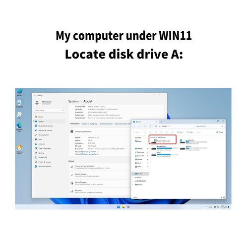 USB Floppy Drive,Floppy Disk Reader 3.5-inch External Portable 1.44 MB FDD fo... - 第 3/5 張圖片