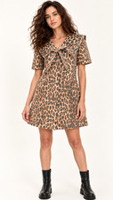 Damson Madder Goldie Leopard Print Dress Womens Mini Dress New RRP 115