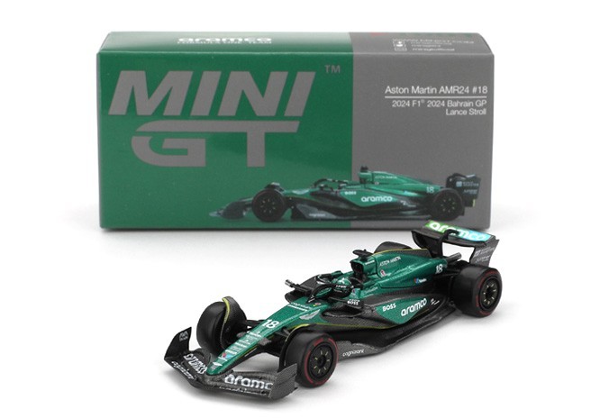 Mini GT 1/64 ASTON MARTIN AMR24 #18 LANCE STROLL BAHRAIN GP 2024 Diecast