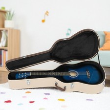 39-Inch Classical Guitar Hardshell Case - Lockable, Padded, Beige  Microgroove