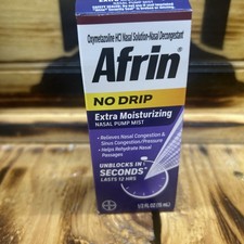 Afrin No Drip Extra Moisturizing 12 Hour Nasal Congestion 2/27 Exp. Open Box