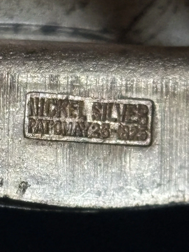 Antique Gold Front Nickel Silver Belt Buckle Pat. May 26 1925 Art Deco 25g - Image 4 of 4