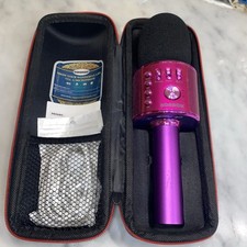 BONAOK Wireless Bluetooth Karaoke Microphone Q37 3in1 Portable Handheld Fushia