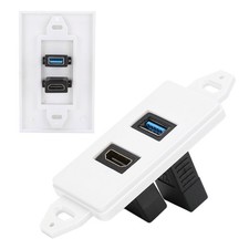 USB3.0 Two In One Integrated Multimedia Wall Panel Video Socket