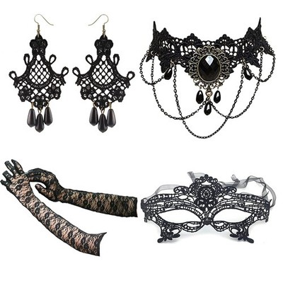 YANCHUN Halloween Gothic Jewelry Set Vampire Accessories Black Choker Necklac...
