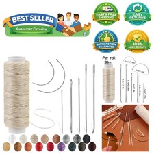 Multifunctional Waxed Thread Set: 32 Yards  7 Needles for Upholstery  Crafts