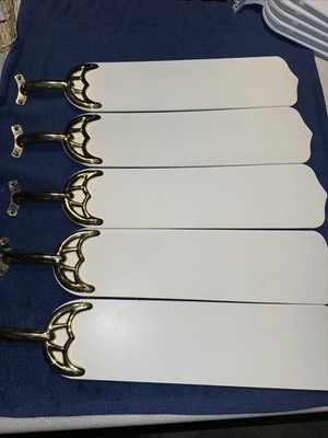 Ceiling Fan Replacement Blades Fits Hampton Bay 42'' Solid White Gold Hardware
