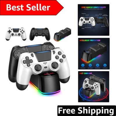 Dual Wireless PS4 Controller Set with Quick Charge Dock - Stylish Design