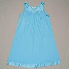 Vintage 70s 80s Vanity Fair Slip Dress Nightwear Baby Blue Adult S USA Made
