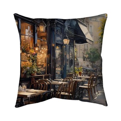 Begin Home Decor 5543-2626-GA146 26 x 26 in. Street Corner Cafe Gray Man Cave...