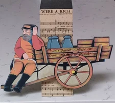 Vintage Fiddler On The Roof Handcrafted Music Box Plays "If I Were A Rich Man"