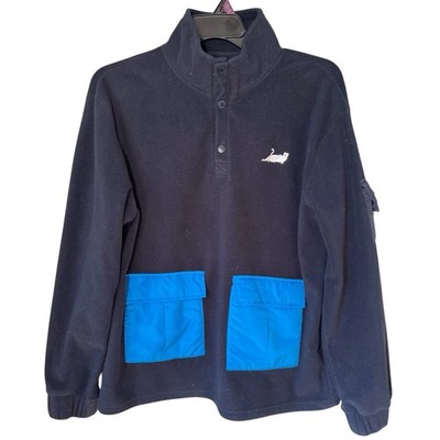 RIPNDIP Men s Navy Blue Lord Nermal Pullover Double Pocket Fleece Sz L