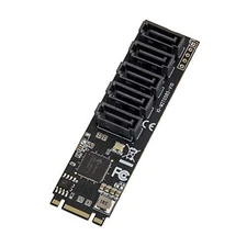 SYBA Multimedia 5 port Non-RAID SATA III 6Gbp/s to M.2 B+M Key Adapter PCI-e 3.0