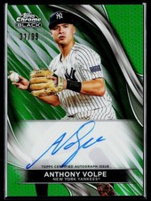 2023 Topps Chrome Black #CBA-AV Anthony Volpe Autographs Green Refractor #/99
