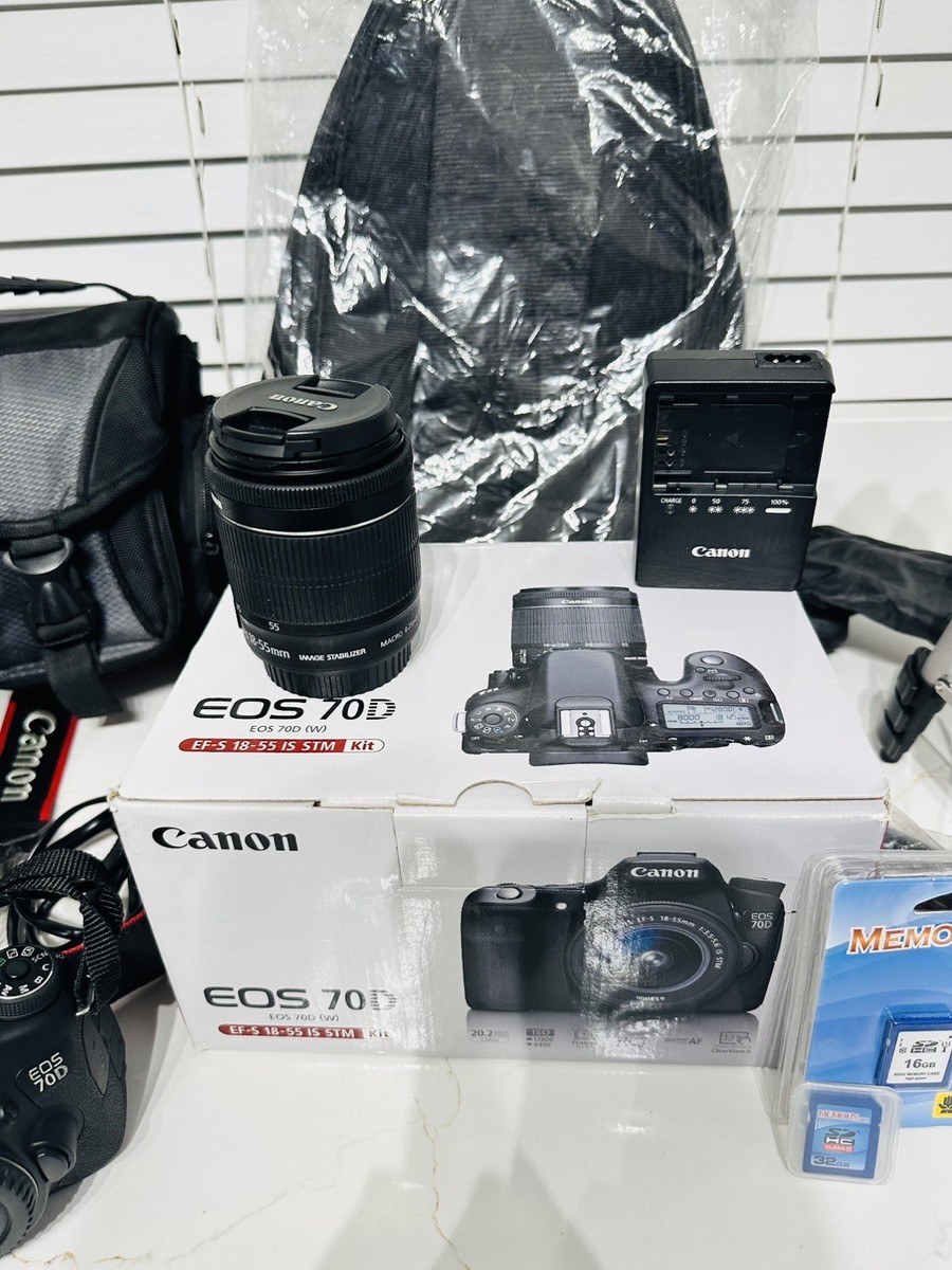 Canon EOS 70D 20.2MP Digital SLR Camera - Black (Body Only) for