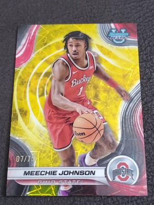 2024-25 Bowman's Best University #55 Meechie Johnson Yellow Refractors /75