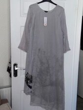 Midi Dress with transparent overlay Long Sleeve Size M, FLORYDAY
