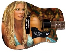 WWE Miss Jackie Signed 1/1 Custom Graphics Photo WWF Guitar PSA