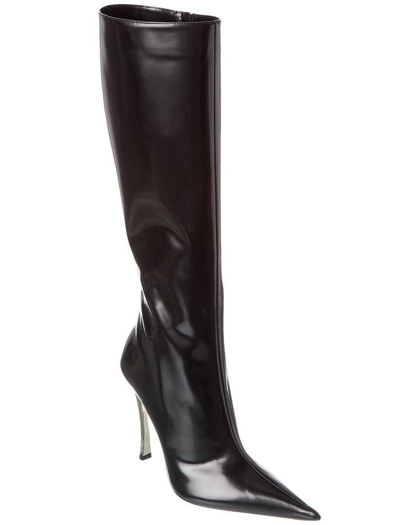 Versace Pin-Point Leather Knee-High Boot Womens 35 280790₽