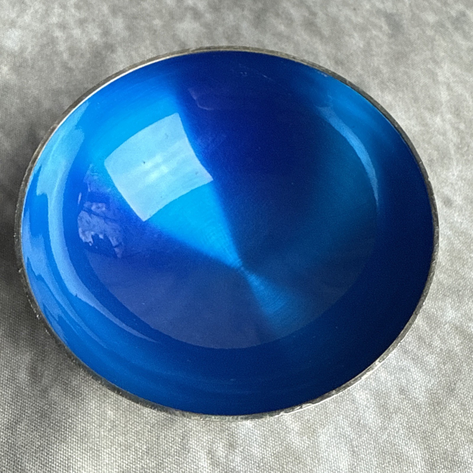 Mid-Century Silver w/Blue Enamel Open Salts Georg Jensen Denmark