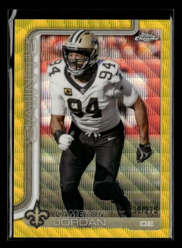 Cameron Jordan 2025 Topps Chrome Football Yellow Wave /275 [klsC36