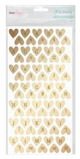 Dear Lizzy Fine & Dandy Thickers Alpha Stickers 5.5x11 2/Pkg-Sparkling Hearts/Go