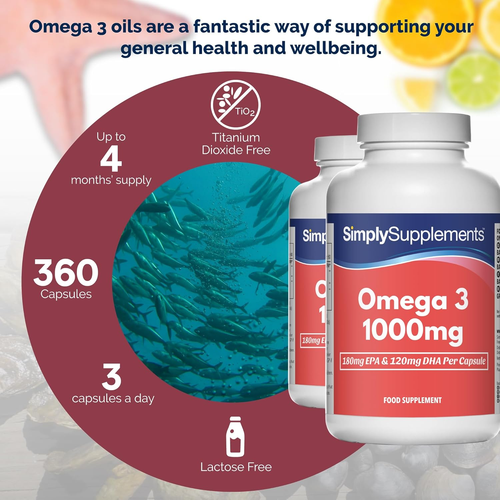 Pure Omega 3 1000Mg Capsules | Supports Heart, Brain & Eye Health | Rich in Omeg - Picture 3 of 12